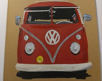 Moleskine VW Journal/ Moleskine Original Art Volkswagon Painting