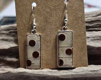 Polka Dot Silver Birch Bark Earrings