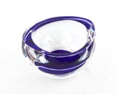 Small Glass Bowl, Collectible Glass, Home Decor, Vintage Glass, Cobalt Blue
