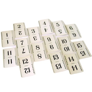 Table Numbers, Art Deco Wedding Table Numbers, Vintage Number Cards, Set of 1-15,  Flinch Cards, Vintage Weddings, Flash Cards,