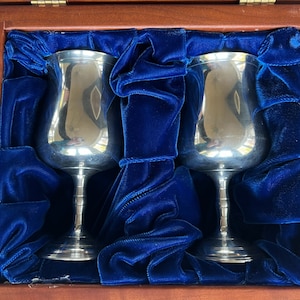 Pewter goblets in custom box, Hampshire, pewter, wedding gifts