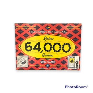 1955 Revlon&#39;s 64,000 Dollar Question TV Quiz Show Board Game, Pristine Vintage Game, 1950s Games