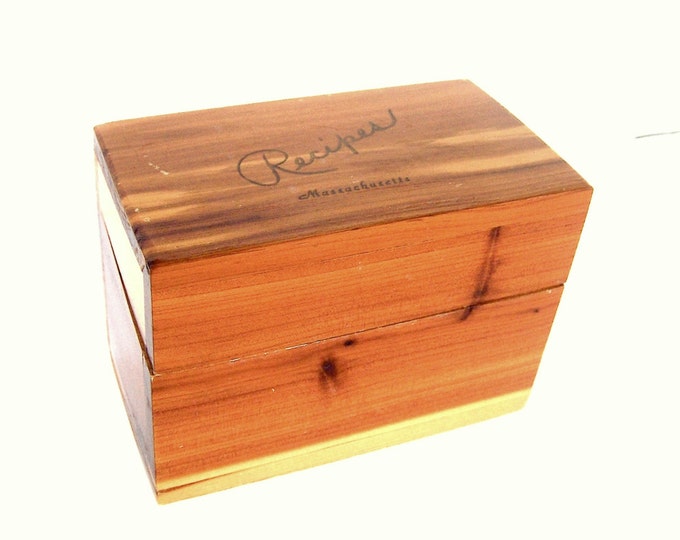 Box recipes Massachusetts, Wood Recipe Box, Wooden Box, Recipes Box Etsy
