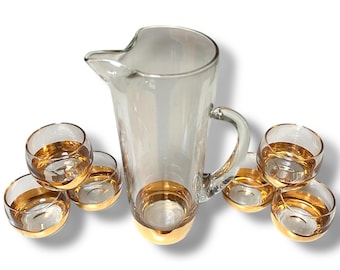 Conjunto de 7 peças para coquetel, jarra e 6 copos para cordial, utensílios de bar atômicos
