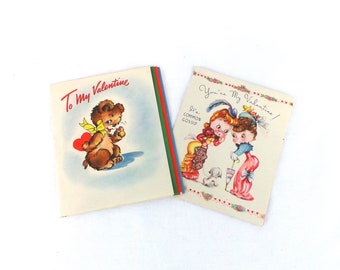 2 Vintage Valentines, Ephemera, Valentine Cards
