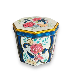 Vintage kleine Metalldose Floral, Metallbehälter Lagerung, Teedose, The Tin Box Company