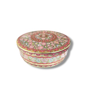 Vintage Embossed Tin Made in England Container Storage, Tea Tin, Metal Jar, Huntley & Palmers