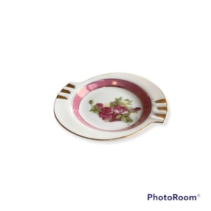 Ceramic Ashtray, Ash Tray, Floral Ashtray with Roses