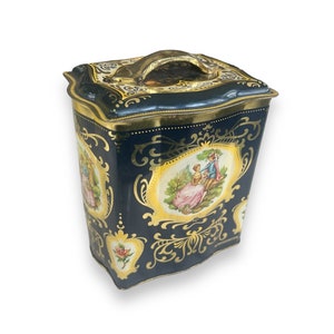 Vintage Tin Container Lagerung, Teedose, Metallglas, Floral Dose, Made in England