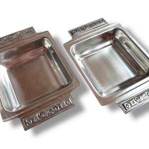 Lot of 2 International Decorators Stainless Steel 18/8 Serving Dishes Mid Century, Danish