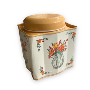 Vintage kleine Metalldose Floral, Metallbehälter Lagerung, Teedose, The Tin Box Company