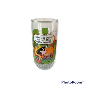 Camp Snoopy Collection, McDonalds Glass c1983, Collectible Glassware, Peanuts, Schultz, United Feature Syndicate