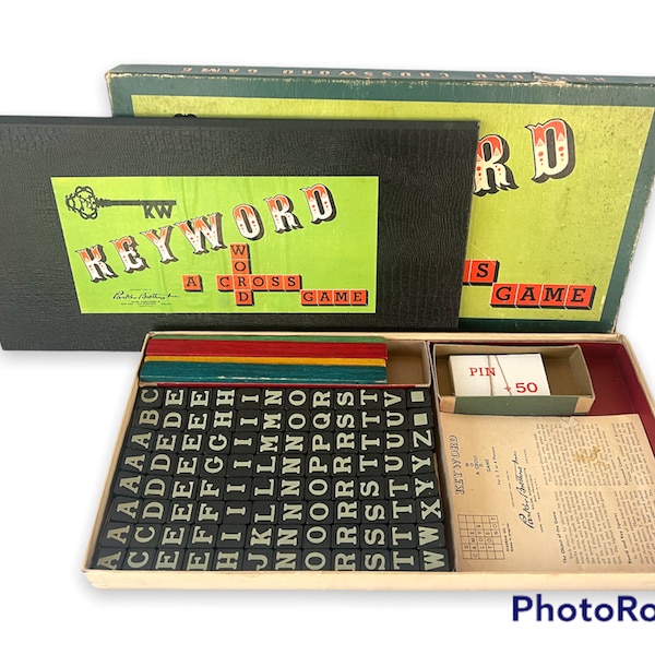 Keyword Game 1950s COMPLETE by Parker Brothers Original Box with Original Game Pieces
