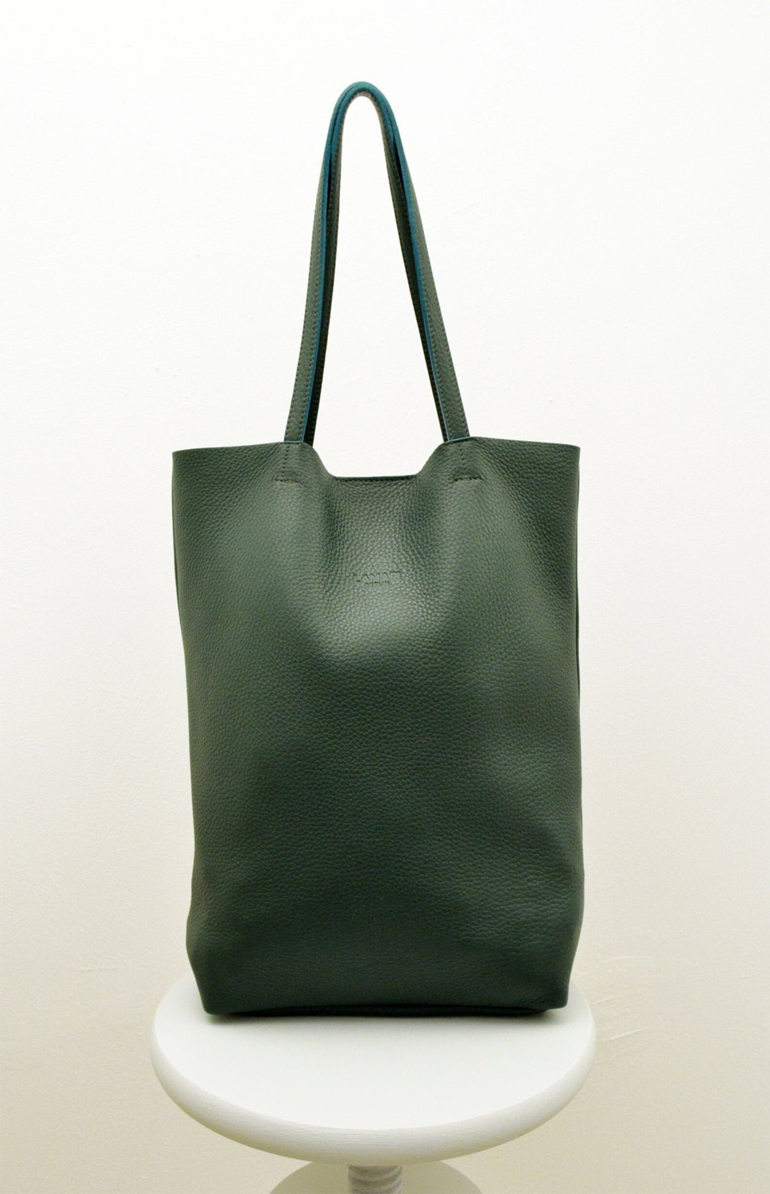 Green Leather Bag Dark Green Bagleather Tote Bagleather Etsy