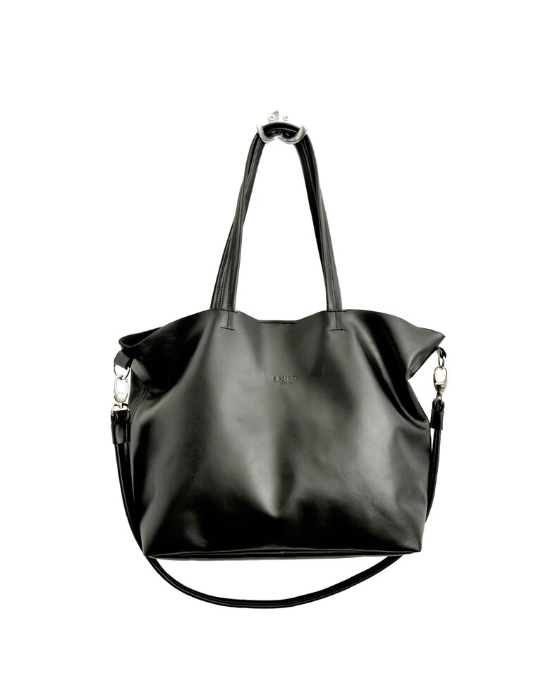 Black Leather Bag,box Calf Leather, Black Shoulder Bag,tote Bag,black
