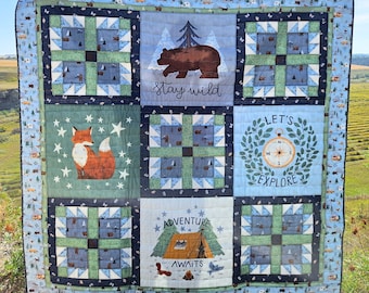 Camp Woodland Throw Size Quilt