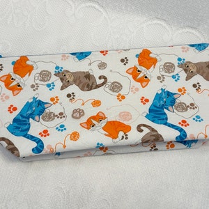Zip Pouch // Travel Pouch // Make-up Cosmetic Bag // Travel Cases // Small Storage // Kitty Cats // Pencil Case image 6