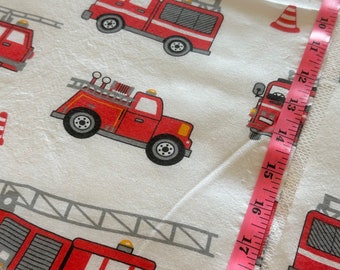 Destash • Fussy Cuts • DIY Fabric Pieces • Crafts • Journaling • Scraps • Red Fire Truck Fabric