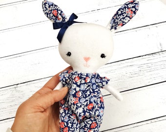 Little Liberty print fleece Bunny dress up soft toy, perfect keepsake gift idea