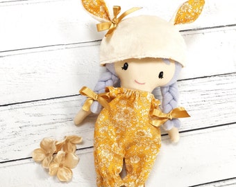 Personalised Liberty print dress up bunny keepsake doll