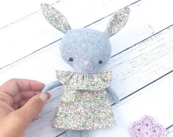 Little Bunny Liberty print dress up soft toy, beautiful Christening keepsake gift