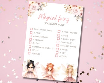Fairy Scavenger Hunt Game, Magical Birthday Party Activity (PDF)