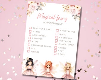 Fairy Scavenger Hunt Game, Printable Fairy Party Game, Fairy Birthday Party Game, Fairy Party Activity, Fairy Party Printables, PDF