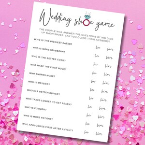 Wedding Shoe Game, Fun Bridal Shower Game, Fun Couples Game, Couples Shoe Game, Instant Download
