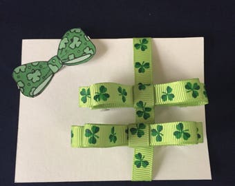 For That Irish Little Girl - Shamrock Barrettes