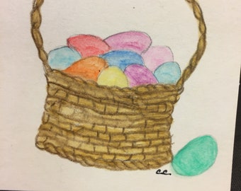 Handpainted Easter Gift Card