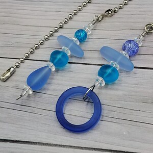 Handmade Faux Sea Glass Ceiling Fan Pull: Coastal Decor
