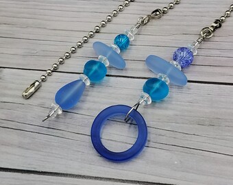 Handmade Faux Sea Glass Ceiling Fan Pull: Coastal Decor
