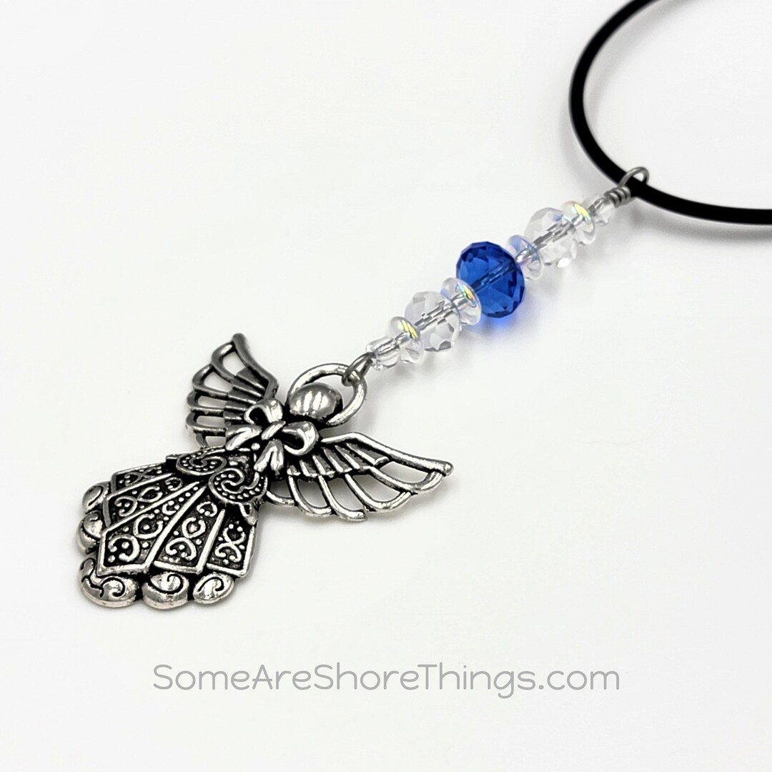 Birthstone Rear View Mirror Angel Charm. Etsy