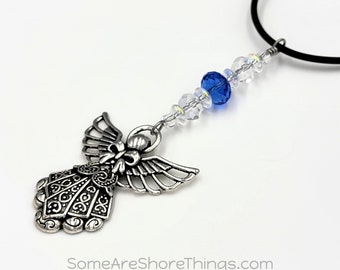 Birthstone Rear View Mirror Angel Charm.