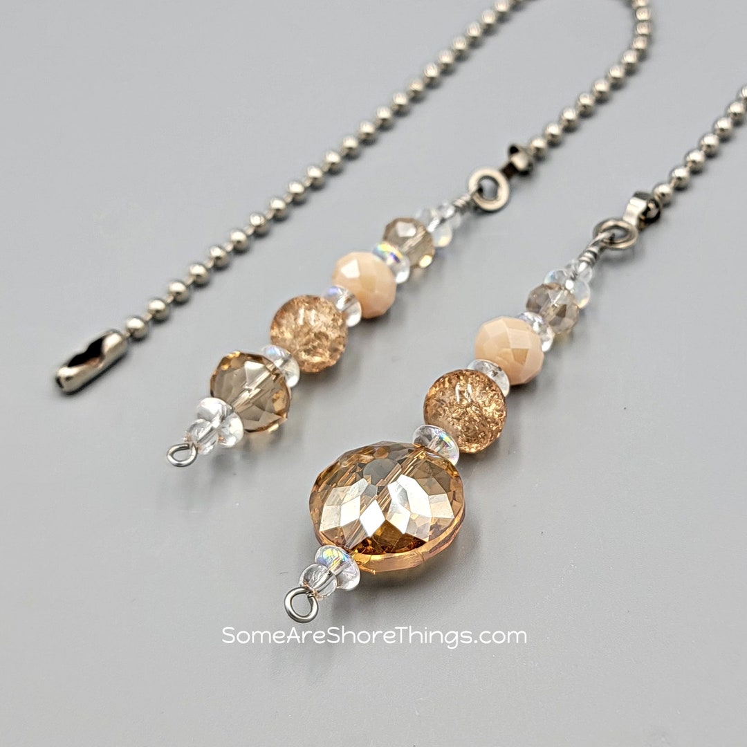 Ceiling Fan and Light Pull Chain Set Neutral Home Decor. Lighting Pull