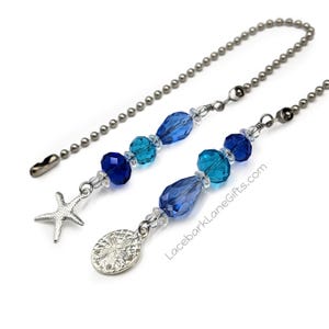 Coastal Ceiling Fan Pull Chain Set: Starfish & Sand Dollar Charms