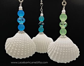 Seashell Ceiling Fan Pull Chain Set: Coastal Beach House Decor