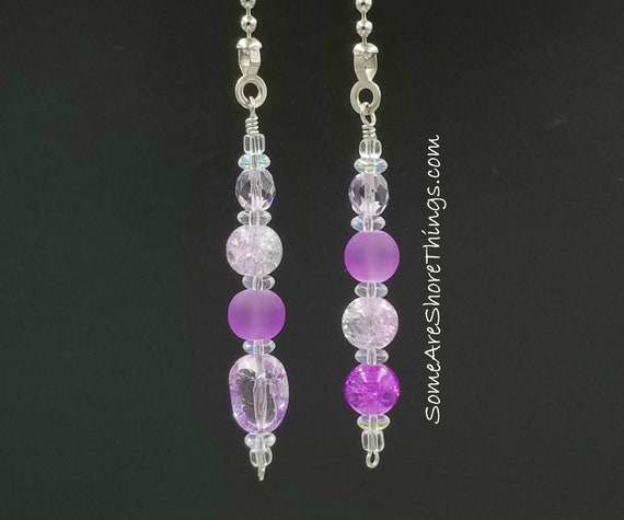 Purple Ceiling Fan And Light Pull Chain Set Glass Beaded Pull Chain Set Bedroom Baby Nursery Kid S Room Home Decor
