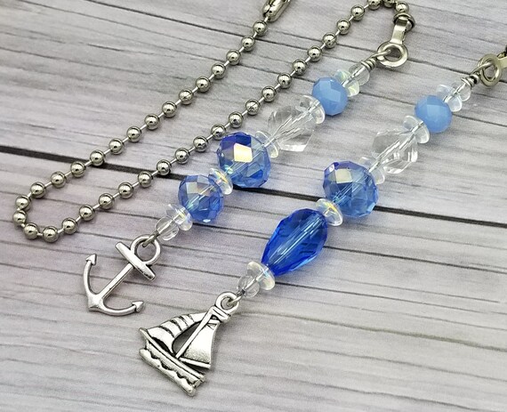 Ceiling Fan And Light Pull Set With Sail Boat And Anchor Etsy