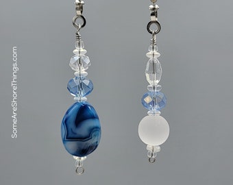 Ceiling Fan and Light Pull Chain Single or Set with Sliced Agate Accent Bead.