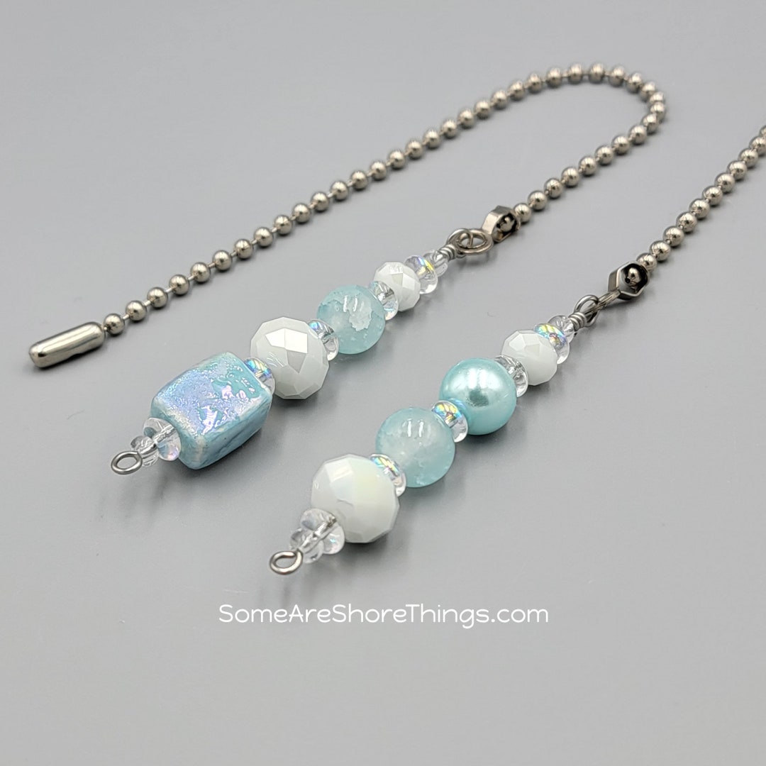 Ceiling Fan and Light Pull Chains. Light Aqua Ceramic Glazed Etsy
