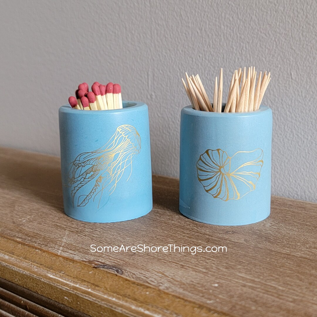 Matchstick Holder With Striker. Toothpick Holder. Jellyfish. Etsy