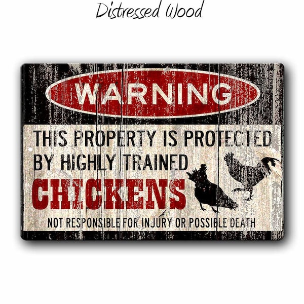 Funny Chicken Coop Sign, Funny Warning Sign for Chickens, Backyard Chicken Lover Gift, Homesteader sign, funny farm sign, Chicken yard sign