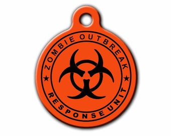 Funny Dog Tag,Zombie Outbreak Response Unit,Zombie Dog tag,Pet ID tag,Halloween Pet Tag, Zombie Apocalypse, Pet tag,Blue Fox Gifts, PET_019