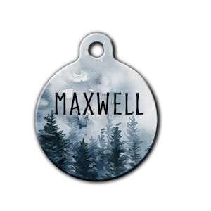 Blue Forest pet tag,personalized pet tag,Wilderness pet tag,Tree Dog tag,Outdoor pet tag,dog tag for dogs,custom pet id tag, boy dog tag