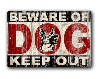 Beware of Dog Sign - Gate Warning Sign - Protection Dog Sign - Warning Guard Dog Sign - Keep Out Dog Sign