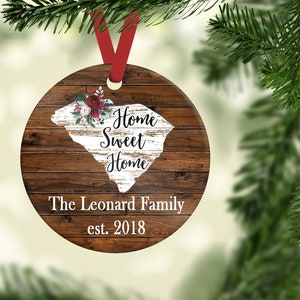 New Home South Carolina Christmas Ornament - Moving Ornament New Home - Family Christmas Ornament - SC Home Ornament - House warming gift