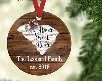 New Home South Carolina Christmas Ornament - Moving Ornament New Home - Family Christmas Ornament - SC Home Ornament - House warming gift