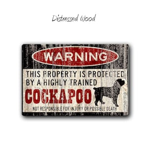 Funny Cockapoo Dog Yard Metal Warning Sign