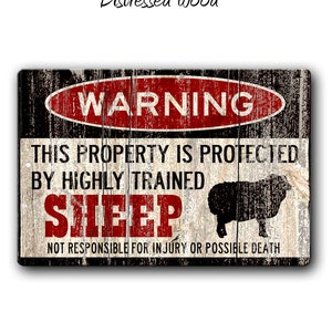 Sheep Sign,Funny Metal Signs,Sheep Warning Sign,Sheep Farm,Warning Sign,Pet Gift,Farm Sign, Farmer gift, Ewe,Homestead Sign